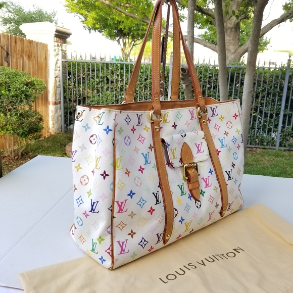 Louis Vuitton Aurelia GM Blanc Multicolor Oversized Jumbo Shopper Tote handbag - Picture 8 of 16